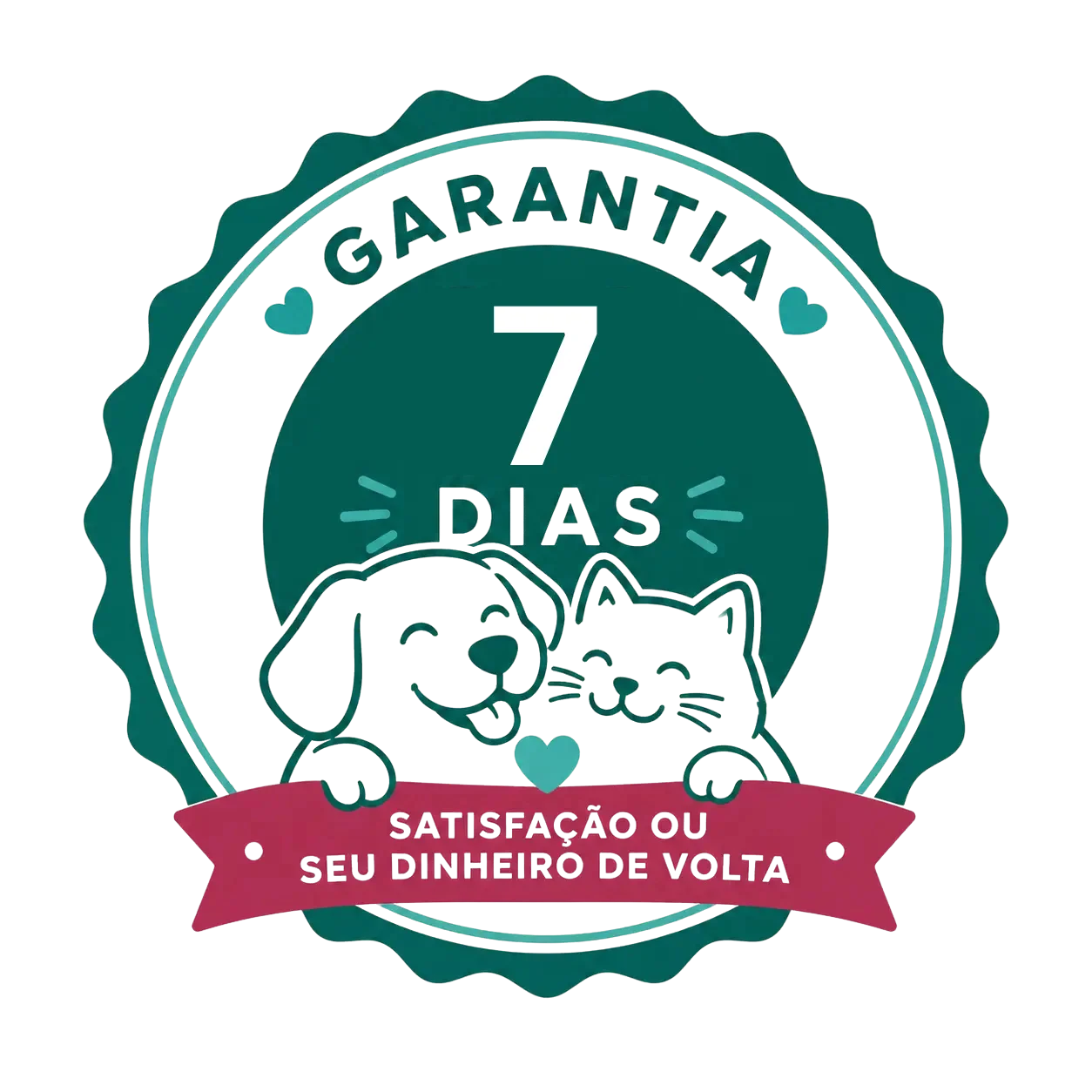 selo de garantia de 7 dias: satisfação ou seu dinheiro de volta